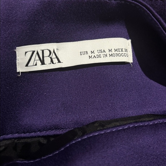 NWT ZARA Limited edition High Waist Purple Skirt with Belt Silk “feels” Medium - Picture 6 of 8